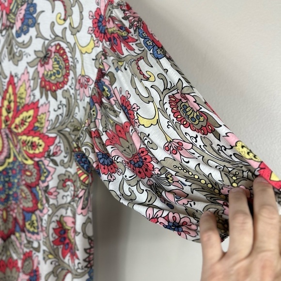 Honey me medium 21p2p length 25-1/2 balloon sleeves pre owned  vibrant colors - Picture 4 of 7